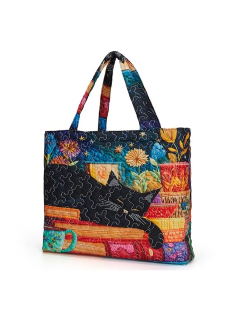 Quilted Tote Bag for Women Vintage Animal Print Hobo Shoulder Bag Large Travel